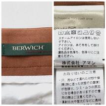 BERWICH ベルウィッチ SCOTCH スコッチ ストレッチ 2プリーツ パンツ 44 ブラウン系 サイドアジャスター スラックス イタリア製 国内正規_画像10