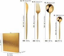 カトラリーセット 16ピースカトラリーセッ ?スプーン フォーク ナイフ ステンレス製 北欧風 高級食器セット 食洗機対応 おしゃれ クリスマ_画像8