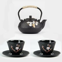 南部鉄器 急須 鉄瓶 鉄器 鉄のやかん 鋳鉄 お茶用沸騰水 鉄ティーポット 家庭用鉄ケトル ティーポット 茶道具 鉄分補給 直火 ih対応 統工芸_画像3