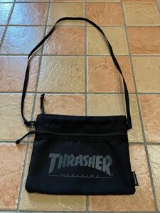 THRASHER サコッシュ ポーチ メンズ レディース ポリエステル 黒