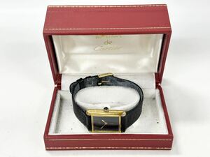 【4T74】1円スタート Cartier / PLAQUE OR G 20M カルティエ タンク 925 刻印有り sv925 稼働品 手巻き レディース 腕時計 箱付き