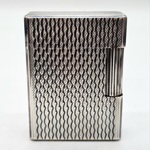 【4A24】 1円スタート S.T. Dupont ライン1 ショート エステー デュポン シルバーカラー ローラー ガスライター 喫煙具 火花確認済の画像1