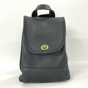 【4T80】1円スタート COACH / N°. A6C-9960 コーチ オールドコーチ リュックサック デイパック レザー ブラック の画像1