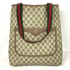 【4R42】1円スタート GUCCI / 002・123・6487 グッチ GG オールドグッチ シェリーライン トートバッグ ハンドバック 