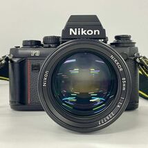 【4Z13】1円スタート Nikon F3 HP ニコン レンズ Nikon NIKKOR 85mm 1:1.4 一眼レフカメラ フイルムカメラ ブラックボディー _画像1