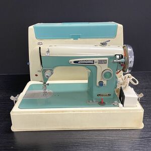 【5A5】1円スタート JANOME NA-350 ジャノメ ミシン 手芸 手工芸 裁縫 ハンドクラフト 昭和レトロ 通電確認済み 電動フットペダル付き 