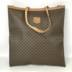 【5T51】1円スタート CELINE / M06 セリーヌ マカダム トートバッグ ハンドバッグ レザー ブラウン