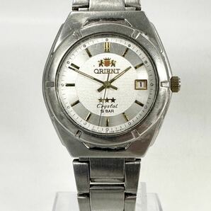 【4T83】1円スタート ORIENT Crystal 5 BAR / UN59-C3-C オリエント クオーツ デイト メンズ 腕時計の画像2