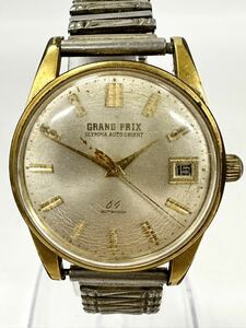 [5K109]1 jpy start GRAND PRIX OLYMPIA AUTO ORIENT 64 ANTISHOCKo Lynn Piaa Orient self-winding watch Date men's wristwatch 