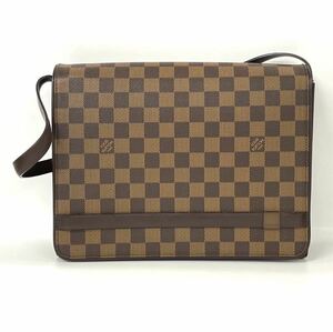 【4T77】1円スタート LOUIS VUITTON / TH0064 ルイヴィトン ダミエ エベヌ トライベッカ ロン カレ ハンドバッグ 肩掛け 