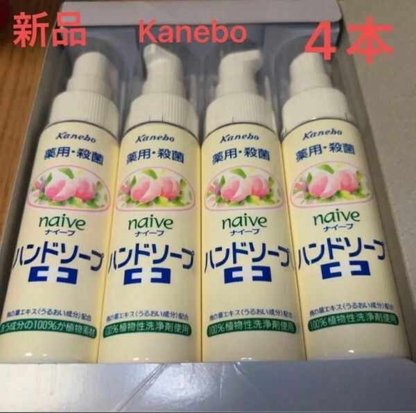 新品 携帯用 薬用殺菌 naiveカネボウハンドソープ50ml 4本 携帯 除菌 