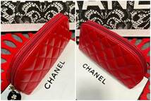 ◆◇ 極上美品 CHANEL ★ シャネル バニティ ヴァニティ バッグ ポーチ ラムスキン レッド × ゴールド 667 ◇◆_画像4