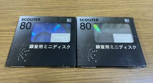新品 未開封 MD SCOUTER 80分 2枚 MDディスク 当時物 レア 廃盤 ミニディスク mini disc 2色 未使用 ディスク 録音用ミニディスク