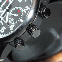 【エコドライブ クロノグラフ】CITIZEN シチズン Ref.B620-S117399 SS 革 純正ベルト＆バックル デイト メンズ「24026」_画像5