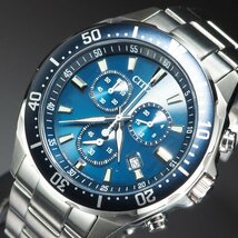 ◆超美品◆ CITIZEN シチズン H500-S064597 SS 電波ソーラー クロノグラフ Eco-Drive 回転ベゼル 箱 保 メンズ 腕時計 「24056」_画像2