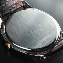 【電池交換済み】 SEIKO セイコー DOLCE ドルチェ 8J41-0AJ0 SS/革 QZ シェル 文字盤 ローマンダイアル メンズ 腕時計 「24085」_画像8