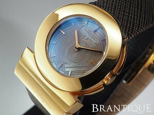 [ battery replaced ] Salvatore Ferragamo Ferragamo GP/ leather shell face QZ quartz D buckle lady's wristwatch [24182]