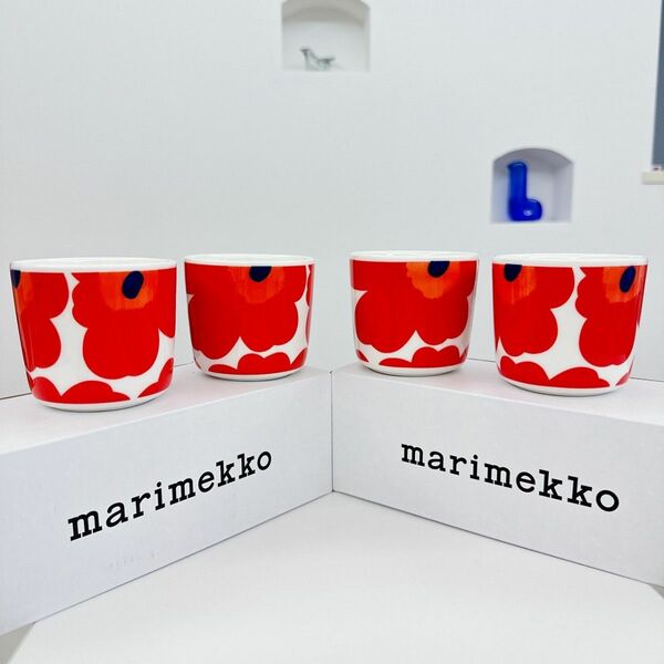 新品未使用 マリメッコ ウニッコ ラテマグ marimekko レッド ペア