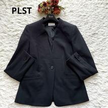 PLST プラステ　ノーカラージャケット　ブラック　黒　Sサイズ　ビジネス　フォーマル_画像1