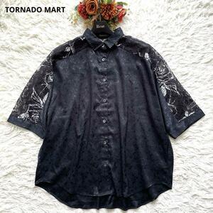 [ beautiful goods ] Tornado Mart rose pattern short sleeves shirt race Jaguar dodo King 