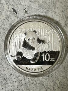 中華人民共和国　パンダ銀貨 1オンス 10元 2014年　説明書付き
