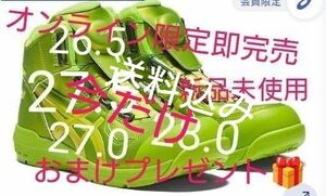 ネオンライム×カクタイ　アシックス　オンライン限定 再販なし安全靴24.5 25 25.5 26 26.5 27 27.5 28