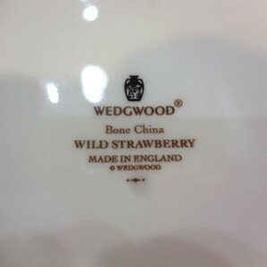 【USED】 Wedgwood ウエッジウッド 洋陶器 ワイルドストロベリー フルリムプレート 7枚 直径約20.5ｃｍ #44057の画像2