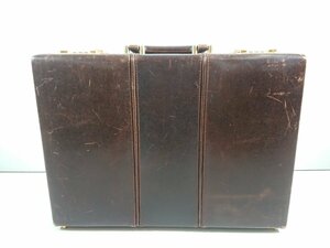  antique attache case dial lock 3 dial type storage document case Brown men's bag used 