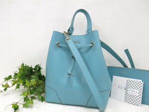 FURLA Furla * stay si-* leather original leather * hand shoulder bag * Sky blue G metal fittings * super-beauty goods * Logo metal fittings * arm ..* diagonal ..*N8068