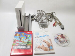 [my2 BY9063] ニンテンドー Wii 本体 RVL-001 + ソフト 3本付き 通電確認済