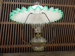 C161 fan worth seeing! Taisho romance antique era thing * bubble. taste .. blow . glass ..... white green . frill . hanging lamp * inspection ) ice glass 