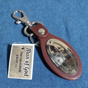 メタルプレートレザーキーホルダー 十字架 お土産品 アメリカ合衆国