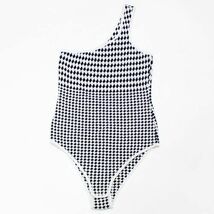 Mediam ミディアム Diamond pattern Bodysuit ダイヤモンドパターン ボディスーツ F ホワイト×ブラック_画像1