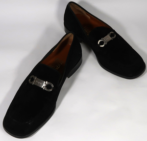 Salvatore Ferragamo , ローファ, サイズ9 EE(26.5cm位), スウェード, ブラック, 中古