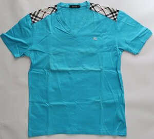 バーバリー, Tシャツ, ブルー,中古