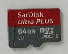 SanDisk, マイクロSDカード,64GB,中古