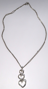 FOLLI FOLLI, necklace,3 ream Heart, silver 925, used 