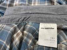 【and wander/アンドワンダー】Poly × Cotton Check Long Sleeve Shirt size2 MADE IN JAPAN ポリ×コットン チェック 長袖シャツ 1LDK_画像8