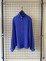 美品【JOHN LAWRENCE SULLIVAN/ジョンローレンスサリバン】Stand Collar Shirt レディース スタンドカラー 長袖シャツ シアー ブラウス_画像1