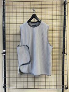 SAMPLE【meanswhile/ミーンズワイル】Magic Tape Crewneck Vest マジックテープ クルーネック ベスト グレー シャツ スリーピース