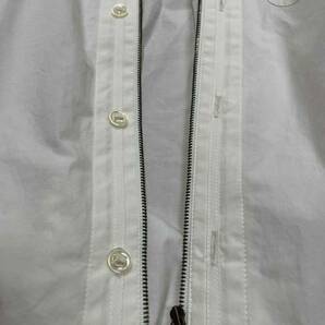 【meagratia/メアグラーティア】Zip-up 2way Shirt WHITE ジップアップ 2ウェイ シャツ ミリタリーデザイン パラシュートボタン の画像7