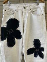 【KHOKI/コッキ】23aw Flower Pattern Denim Pants size3 MADE IN JAPAN フラワーパターン デニムパンツ トラウザー パッチワーク_画像2