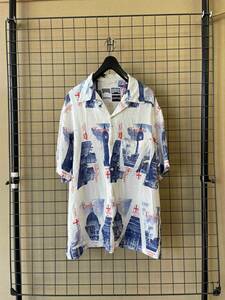 【NORMAN/ノルマン】NOR-0210 Open Collar Rayon Shirt London sizeL オープンカラー レーヨン ショートスリーブ シャツ 日本製