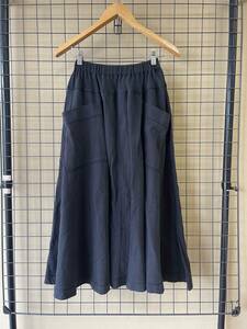 【Plantation/プランテーション】Cotton Flare Skirt sizeM BLACK コットン製 フレア ロングスカート ISSEY MIYAKE イッセイミヤケ