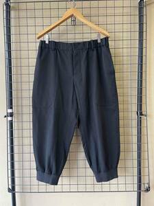 【Yohji Yamamoto POUR HOMME/ヨウジヤマモト プールオム】Wide Silhouette Rib Pants BLACK size3 ワイドシルエット リブパンツ 日本製