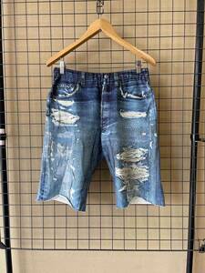 [TALKING ABOUT THE ABSTRACTION/to- King a bow toji Abu s traction ]TATA Denim Shorts Vintage transcription Denim shorts pants 