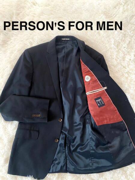 PERSON'S FOR MEN テーラードジャケット毛100%ネイビーＬ