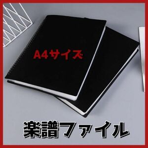 楽譜ファイル　楽譜ホルダー　ピアノ　書き込める　40枚　収納可　黒 長角