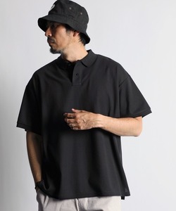 新品 The DUFFER of ST.GEORGE BIG POLO：T/Cカノコ オーバーサイズ ポロシャツ ブラック