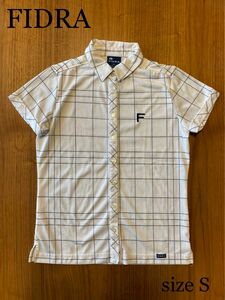 フィドラ ゴルフウェア レディース シャツ 半袖 サイズS 春夏 白 ゴルフ 半袖シャツ ボタンダウン ポロシャツ